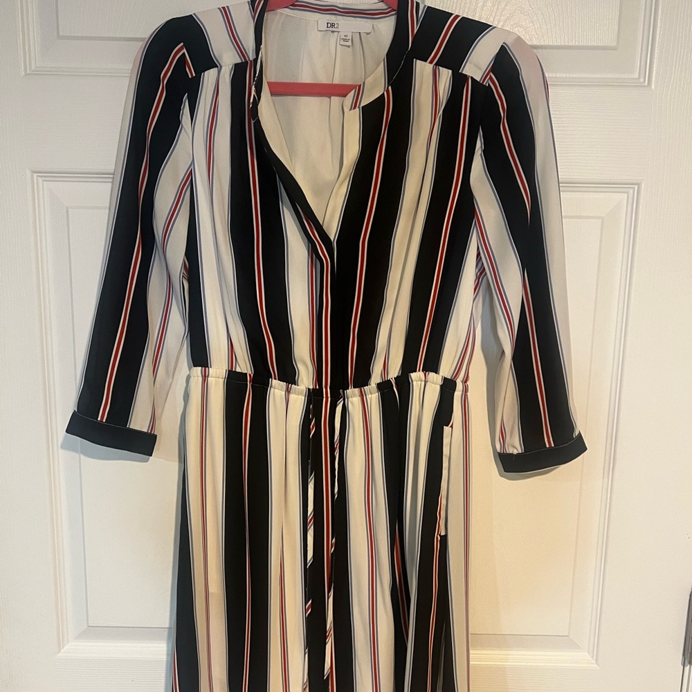 DR2 Black and White Striped Mini Dress - Picture 2 of 4